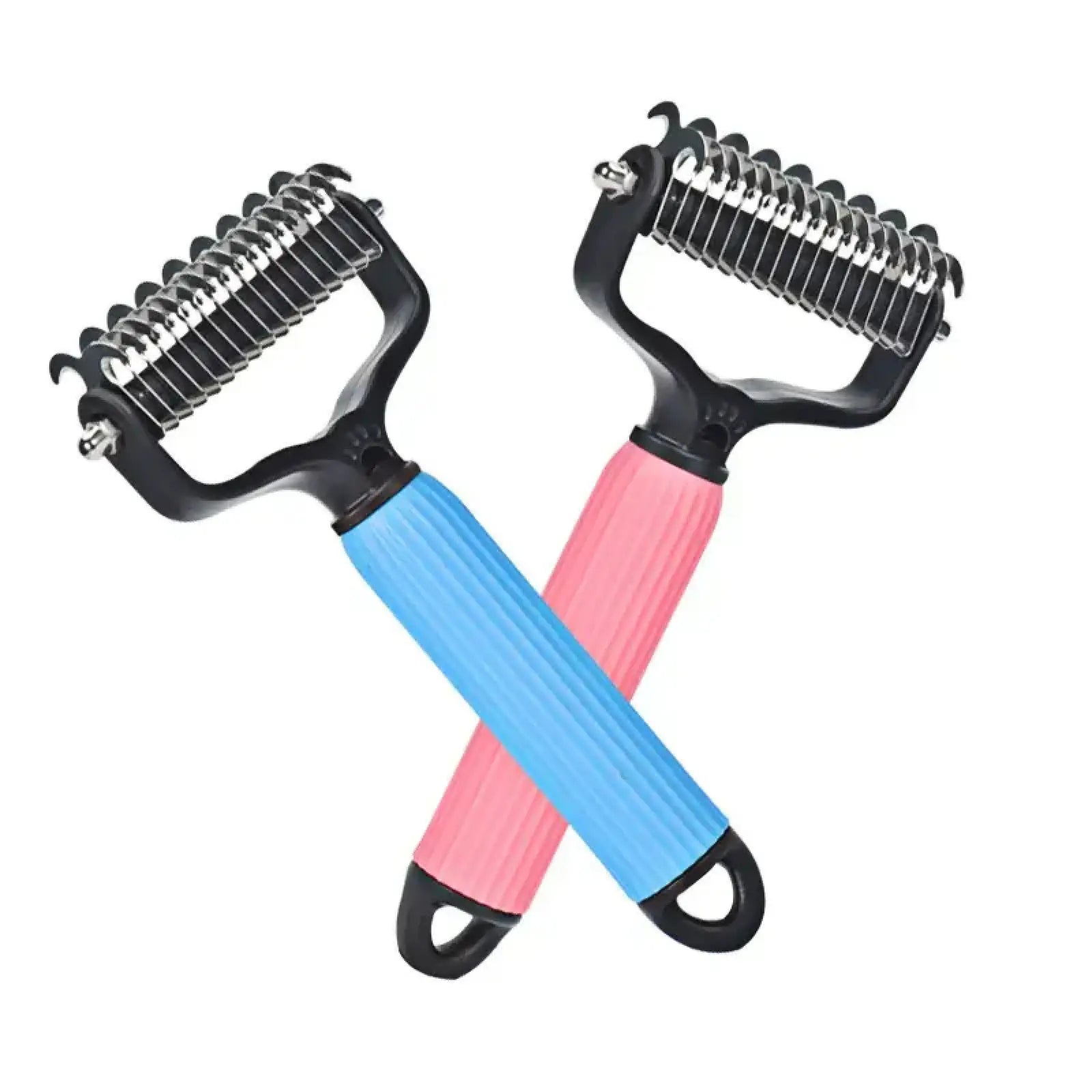 Professional Pet Grooming Tool: Universal Detangling Comb for Dogs with Stainless Steel Double-Sided Design for Effective Shedding and Matted Hair Management.