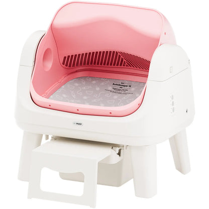 Petpivot Autoscooper 12 Lite Open Top Self-Cleaning Cat Litter Box with Advanced Safety Sensors and Senior-Friendly Access Step